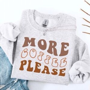 Light Gray Sweatshirt with Coffee Print